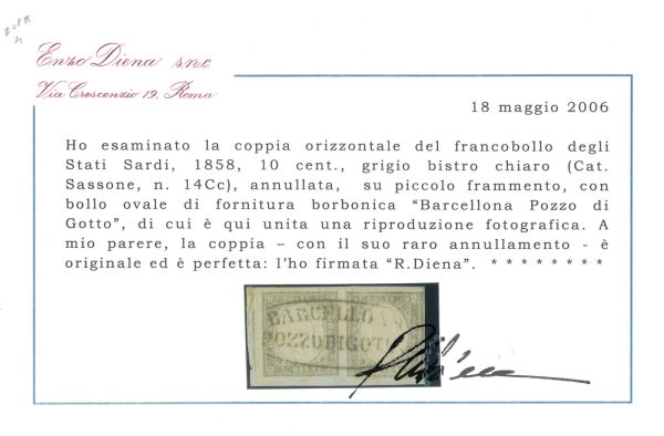 2969 F - SARDEGNA SASS. 14 CC, USATO IN SICILIA - immagine 2