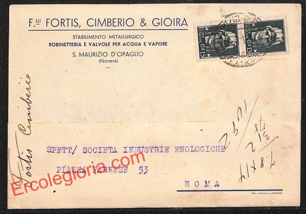 ah4046 - STORIA POSTALE - Novara Provincia - San Maurizio d'Opaglio
