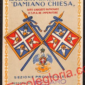 ah6526 - TESERA D'ISCRIZIONE - Comando Reggimento Artiglieri  ''Damiano Chiesa''