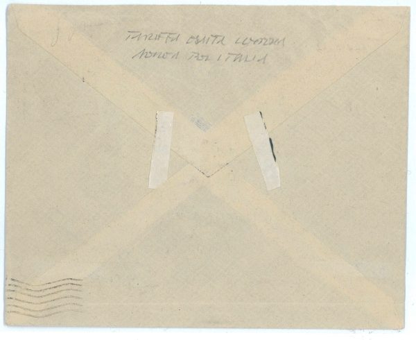 P2547 - B.A. TRIPOLITANIA ,DA TRIPOLI PER FIRENZE TARIFFA ESATTA PER POSTA AEREA - immagine 2