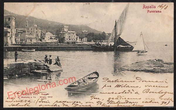 ag1392 - CARTOLINA D'EPOCA - Genova Provincia - Rapallo  1902