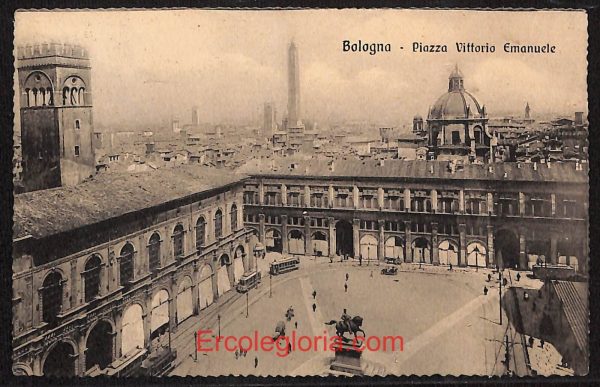 ae2056- CARTOLINA  D'EPOCA - Bologna Città - Piazza Vittorio Emanuele  1914