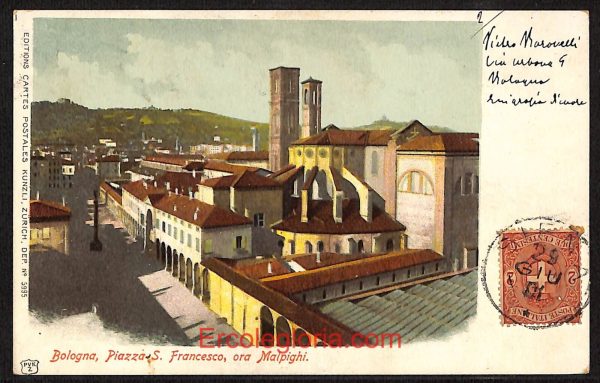 ae2059 - CARTOLINA  D'EPOCA - Bologna Città - Piazza S. Francesco  1901