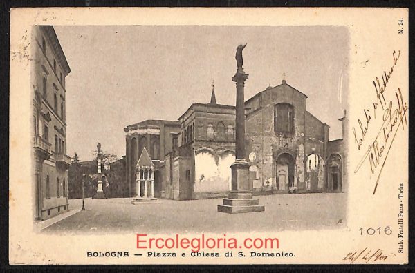 ae2070 - CARTOLINA  D'EPOCA - Bologna Città - Piazza e Chiesa di S. Domenico