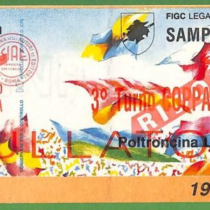 ZA2083 - Vecchio  BIGLIETTO PARTITA  CALCIO - 1991 / 1992 : SAMPDORIA vs BARI