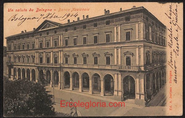 ae2085 - CARTOLINA  D'EPOCA - Bologna Città - Banca Nazionale