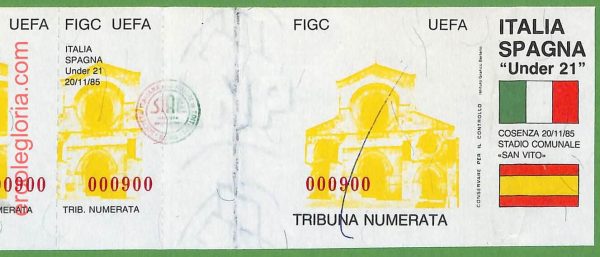 ZA2337 - Vecchio  BIGLIETTO PARTITA  CALCIO - 1985 : Italy vs Spain - immagine 5