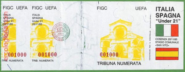 ZA2337 - Vecchio  BIGLIETTO PARTITA  CALCIO - 1985 : Italy vs Spain - immagine 6