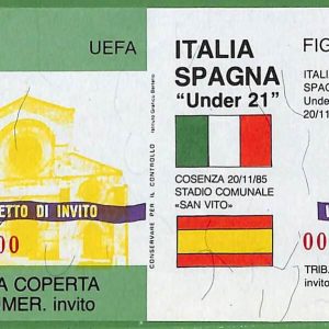 ZA2338 - Vecchio  BIGLIETTO PARTITA  CALCIO - 1985 : Italy vs Spain