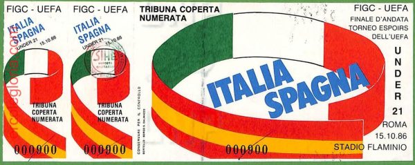 ZA2339 - Vecchio  BIGLIETTO PARTITA  CALCIO - 1986 : Italy vs Spain - immagine 3