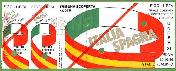 ZA2340 - Vecchio  BIGLIETTO PARTITA  CALCIO - 1986 : Italy vs Spain
