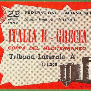 ZA2350 - Vecchio  BIGLIETTO PARTITA  CALCIO - 1956 : Italy vs Greece