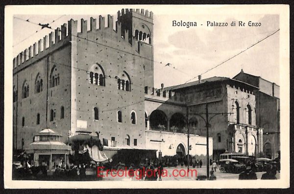 ae2093 - CARTOLINA  D'EPOCA - Bologna Città - Palazzo di Re Enzo
