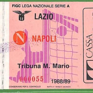 ZA2047 - Vecchio  BIGLIETTO PARTITA  CALCIO - 1988/1989 : Lazio vs Napoli