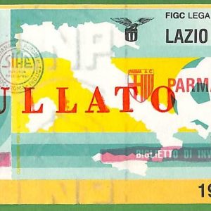 ZA2050 - Vecchio  BIGLIETTO PARTITA  CALCIO - 1992/1993 : Lazio vs Parma