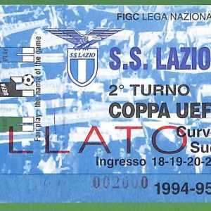 ZA2059 - Vecchio  BIGLIETTO PARTITA  CALCIO - 1994/1995 : Lazio