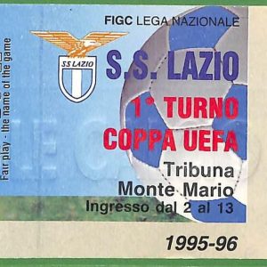 ZA2060 - Vecchio  BIGLIETTO PARTITA  CALCIO - 1995/1996 : S.S.Lazio
