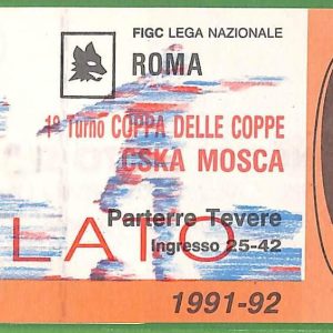 ZA1950 - Vecchio  BIGLIETTO PARTITA  CALCIO - 1991/1992 : Roma
