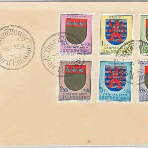 56224 - LUXEMBOURG - POSTAL HISTORY: MICHEL 616/7  FDC COVER 1959  HERALDRY Lion