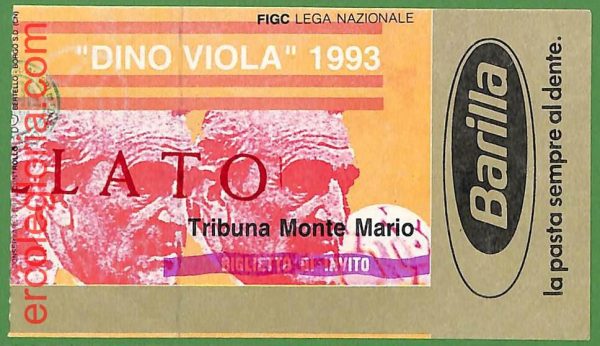 ZA1978 - Vecchio  BIGLIETTO PARTITA  CALCIO - 1993 : ''Dino Viola''