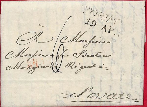 ai5738 - STORIA POSTALE - Busta PREFILATELICA - TORINO  1813