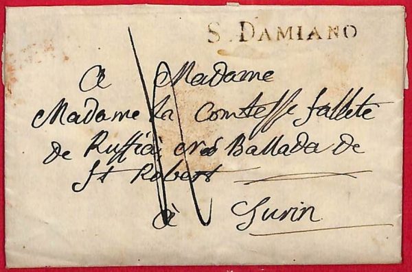 ai5746 - STORIA POSTALE - Busta PREFILATELICA - San Damiano GOVONE Cuneo 18222