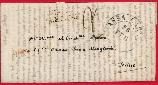 ai5747 - STORIA POSTALE - Busta PREFILATELICA - MASSA CARRARA   1852