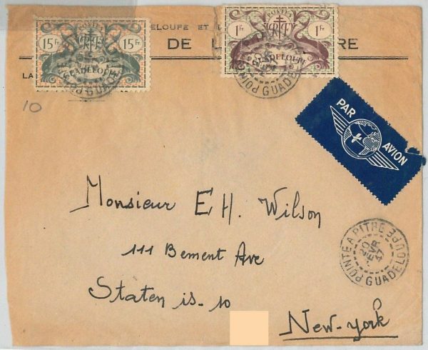 44882 -  Guadeloupe -  POSTAL HISTORY - AIRMAIL COVER to USA 1947
