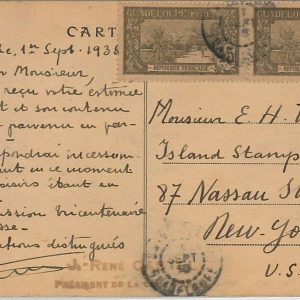44881 -  Guadeloupe -  POSTAL HISTORY - POSTCARD to USA 1938