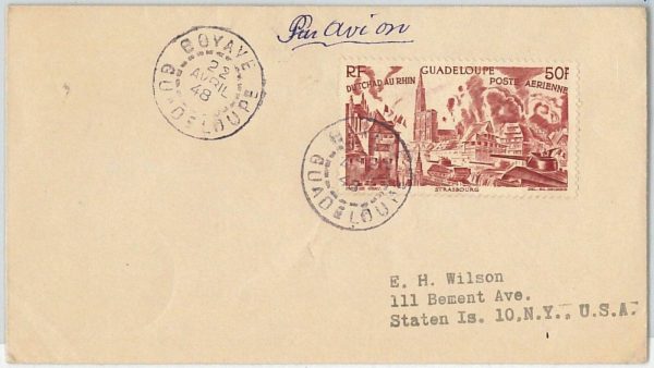 44887  -  Guadeloupe -  POSTAL HISTORY - AIRMAIL COVER to USA 1948