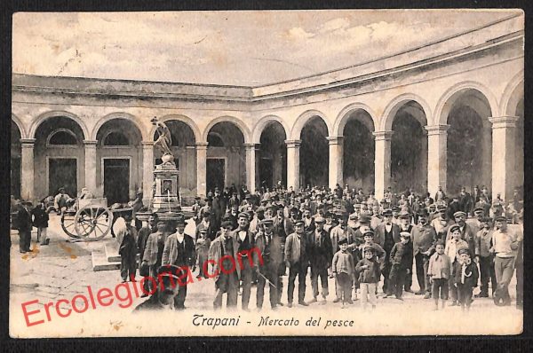 ai9273 - CARTOLINA D'EPOCA - Trapani Città - Mercato del Pesce