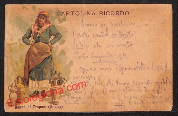 ai9276 - CARTOLINA D'EPOCA - Trapani Città - Donna di Trapani