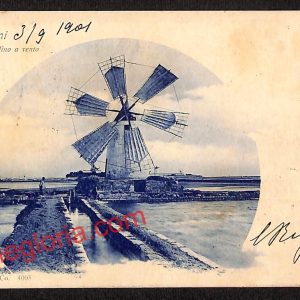 ai9277 - CARTOLINA D'EPOCA - Trapani Città - Mulino a vento