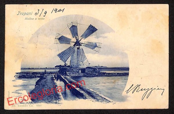 ai9277 - CARTOLINA D'EPOCA - Trapani Città - Mulino a vento