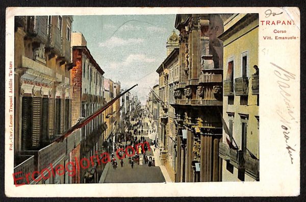 ai9279 - CARTOLINA D'EPOCA - Trapani Città - Corso Vittorio Emanuele