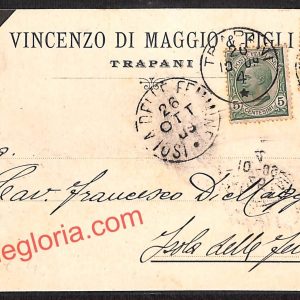 ai9292 -  STORIA POSTALE - Trapani Città - Vincenzo di Maggio e Figli