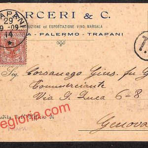 ai9296 -  STORIA POSTALE - Trapani Città - Arceri C.