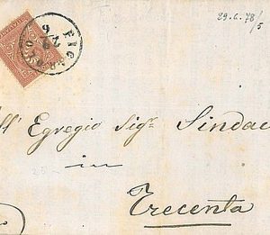 I14510    TALIA REGNO: BUSTA con annullo AUSTRIACO: FICAROLO 1878