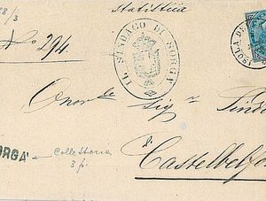 14507    ITALIA REGNO: BUSTA  CIRCOLARE con annullo COLLETTORIA SOLGA' - 1878