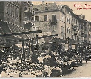40455   CARTOLINA d'Epoca - BOLZANO Città : MERCATO Obstmarkt