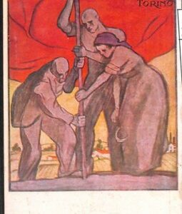 Lib326 - CARTOLINA d'Epoca PUBBLICITARIA llustrata - IL POPOLO SOCIALISTA Torino