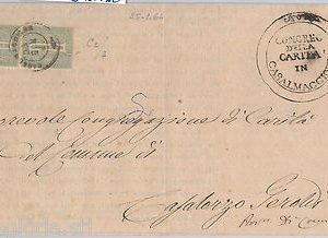 57055 - ITALIA REGNO - STORIA POSTALE:  L14 coppia su BUSTA da CASALMAGGIORE
