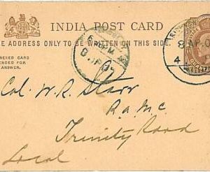 15534 - INDIA - POSTAL STATIONERY- LOCAL USE 1907 - LIONS