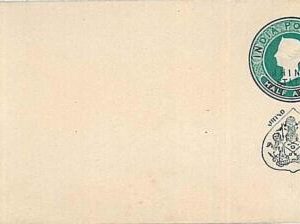 15439 -: INDIA - POSTAL STATIONERY: JHIND STATE HG #7- LIONS