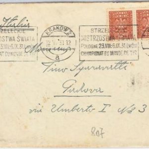45831 - POLAND - Postal History:special postmark on POSTCARD 1931-sport SHOOTING