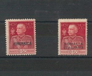 54070 - Piccolo lotto: CIRENAICA Sass 23 + SOMALIA Sass 70 con FILIGRANA LETTERE
