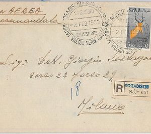 54078 - ITALIA COLONIE: SOMALIA -  BUSTA FDC  Gazelles 1959