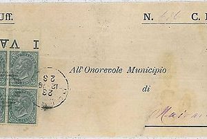 37943  REGNO: BUSTA da BRESCIA - Sassone T16 QUARTINA bordo di foglio - 1979
