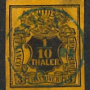 60882 - GERMANY Hannover - STAMPS: Michel # 5 USED with BLUE POSTMARK - NICE!