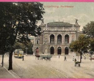 af9419 - GERMANY - VINTAGE POSTCARD Ansichtskarten - 1912 - Augsburg THEATRE